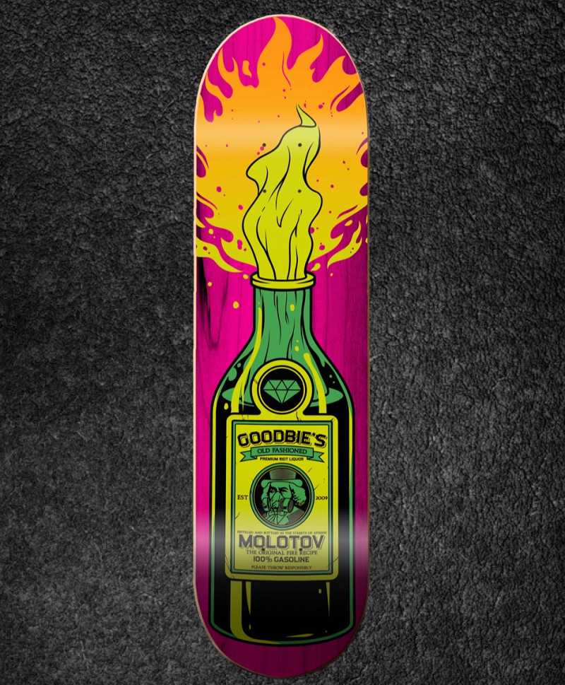 GOODBIE RIOT LIQUOR PRO TEAM SKATE DECK