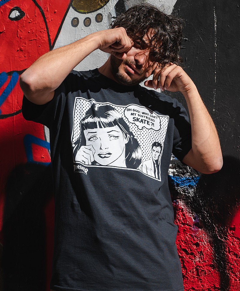 THRASHER BOYFRIEND TEE BLACK