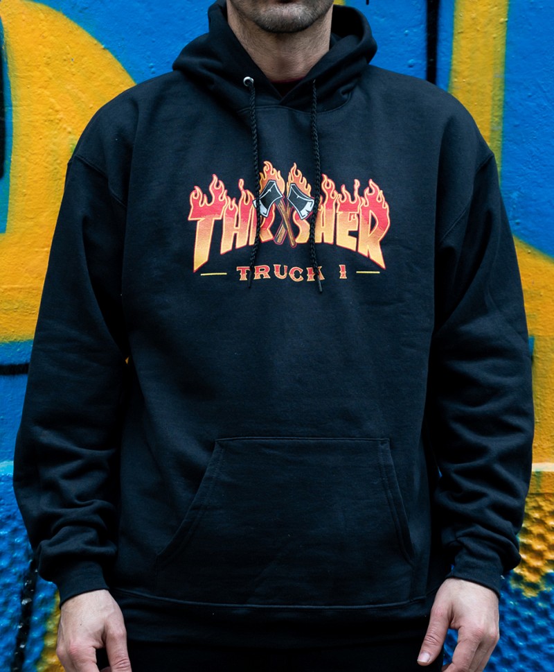 Half Black And White Thrasher Hoodie 2024 www.lightgames.pro