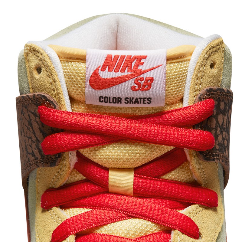 NIKE SB X COLOR SKATES KEBAB AND DESTROY DUNK HIGH PRO TOPAZ GOLD/CHILE RED-FAUNA BROWN-WHITE