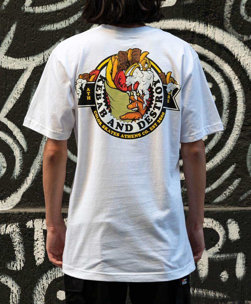 COLOR KEBAB AND DESTROY TEE WHITE