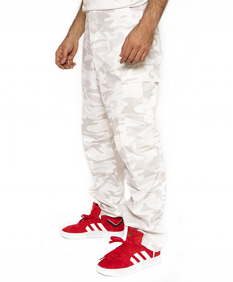 Mens white camo cargo pants on sale