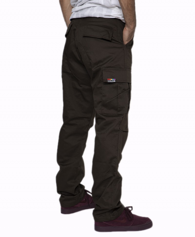 COLOR I-5 CARGO PANTS BROWN