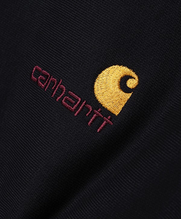 CARHARTT WIP AMERICAN SCRIPT HALF-ZIP BLACK