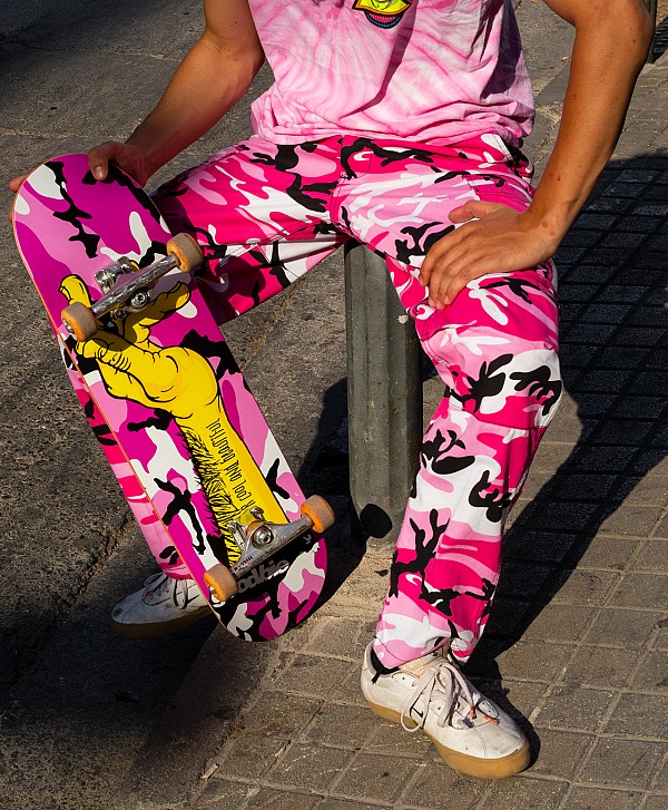 COLOR I-5 CARGO PANTS PINK CAMO