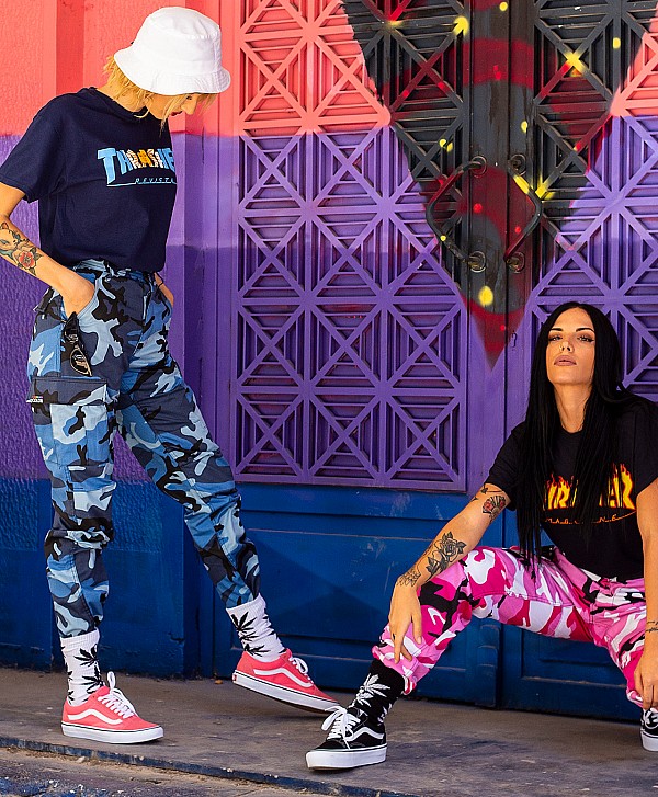 COLOR I-5 CARGO PANTS LIGHT BLUE CAMO