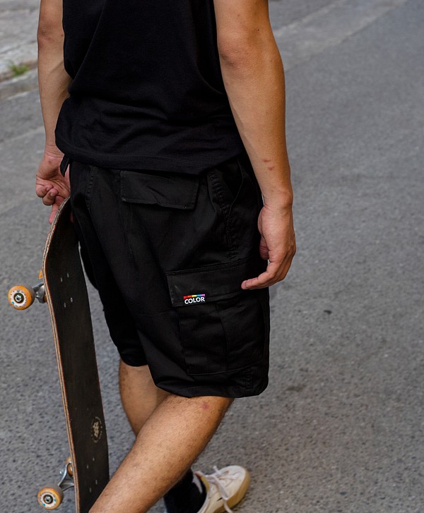 COLOR I-5 CARGO SHORT BLACK