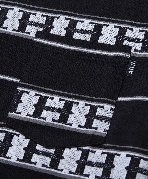 HUF PALISADES STRIPE KNIT TOP BLACK