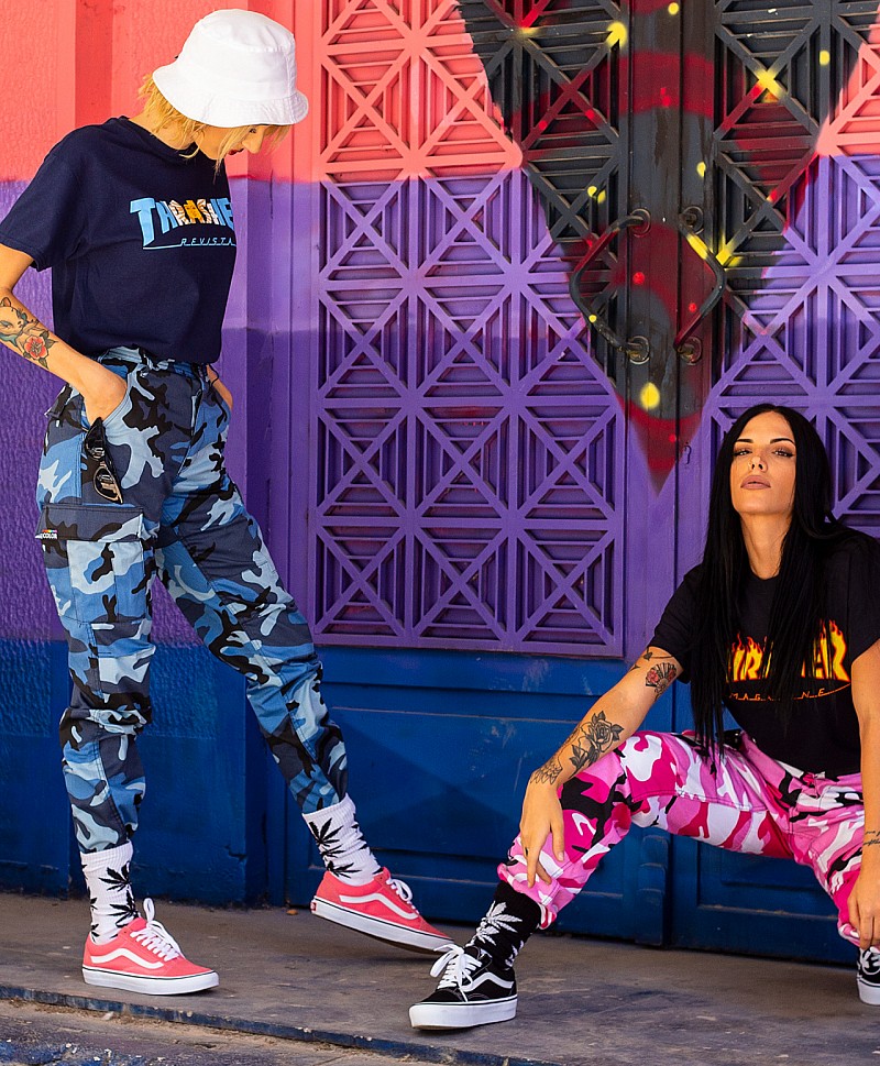 COLOR I-5 CARGO PANTS LIGHT BLUE CAMO