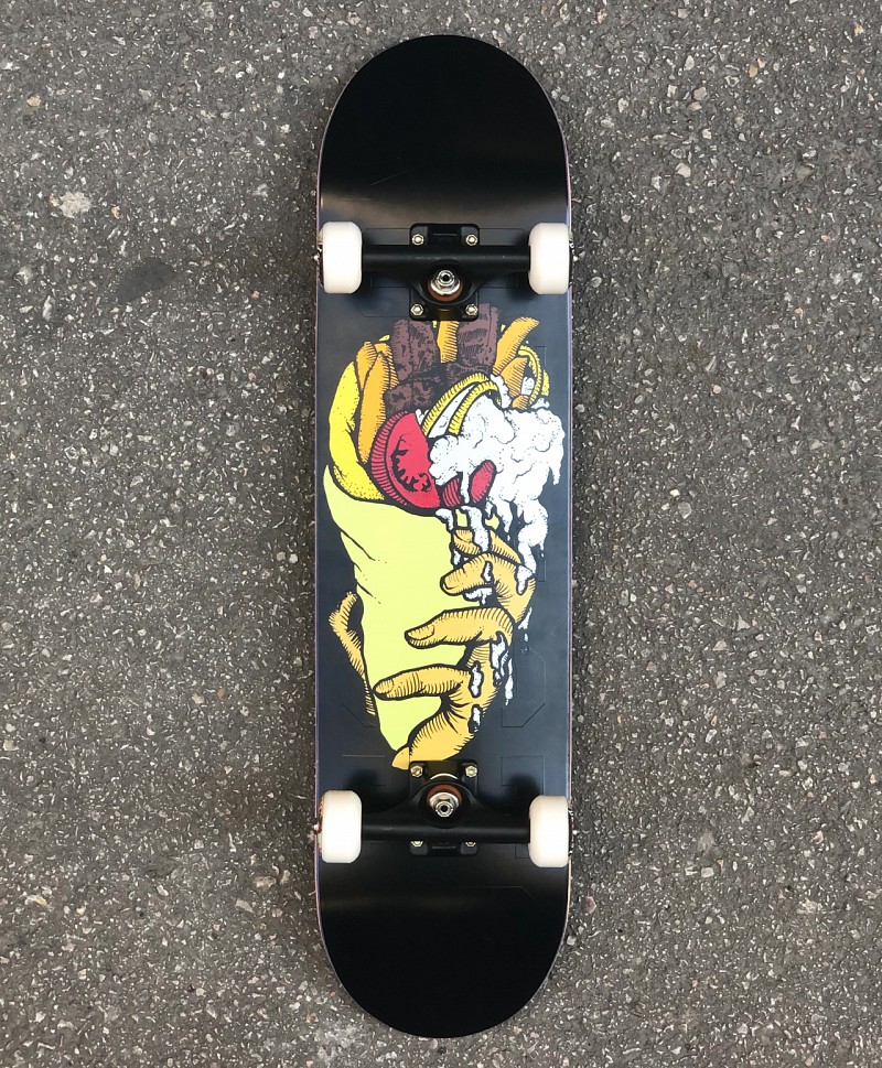 GOODBIE PREMIUM COMPLETE SKATEBOARD KEBAB AND DESTROY BLACK 7.8