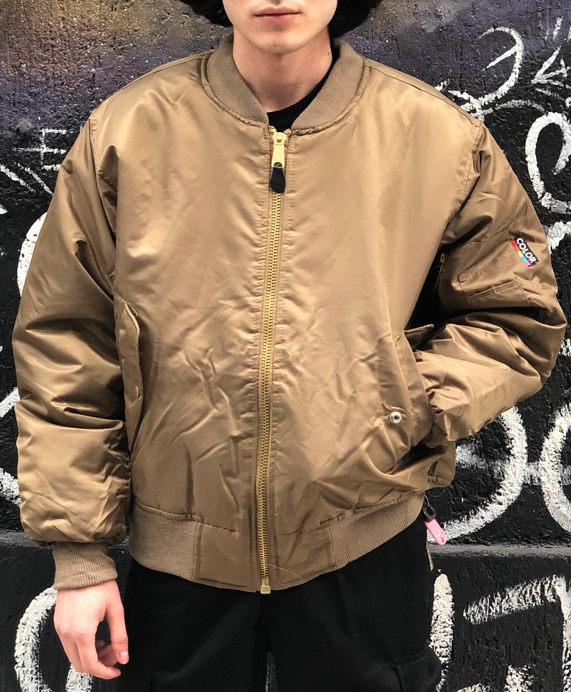 COLOR SKATER THINGS BOMBER JACKET GOLD
