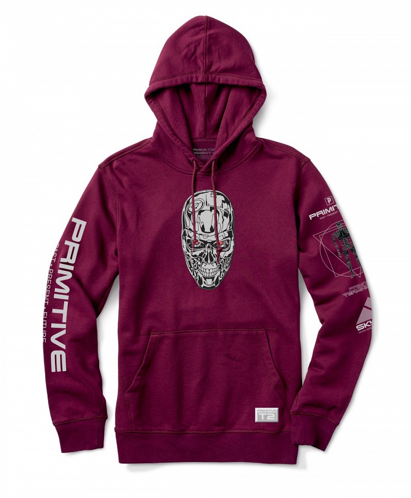 PRIMITIVE X TERMINATOR 2 SKYNET HOOD BURGUNDY