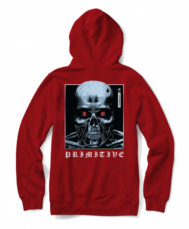 PRIMITIVE X TERMINATOR 2 MACHINE HOOD RED