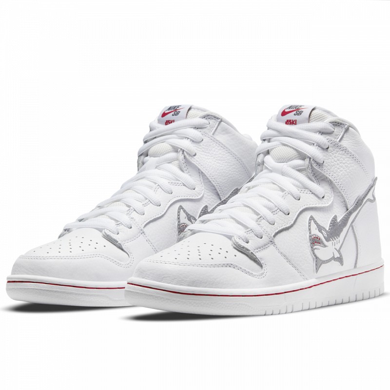 NIKE SB X OSKI DUNK HIGH PRO GREAT WHITE SHARK WHITE/COOL GREY