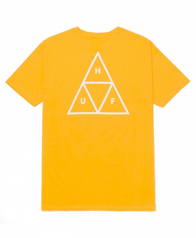 HUF ESSENTIALS TRIPLE TRIANGLE TEE LEMON YELLOW