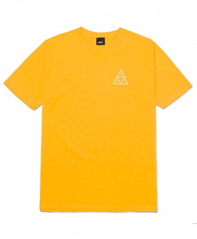 HUF ESSENTIALS TRIPLE TRIANGLE TEE LEMON YELLOW