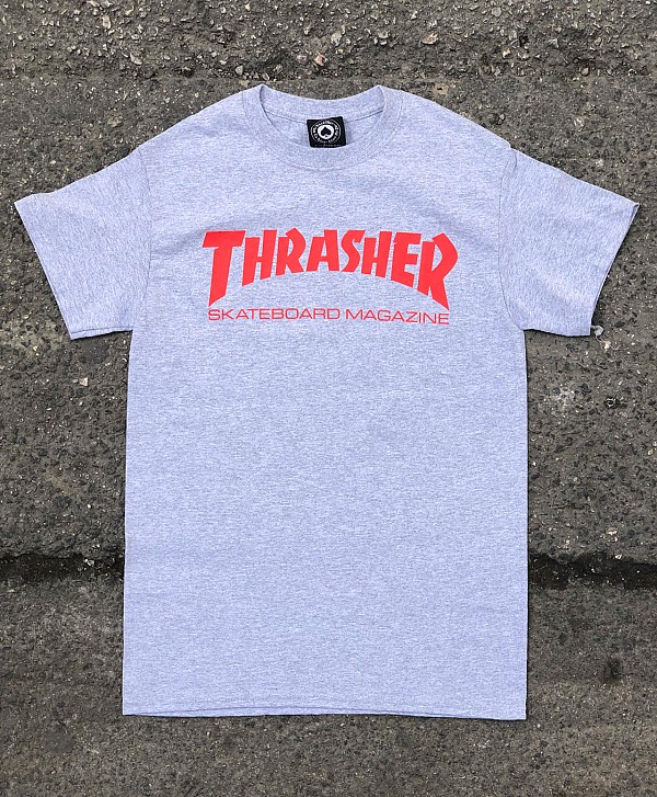 THRASHER SKATE MAG TEE GREY/RED