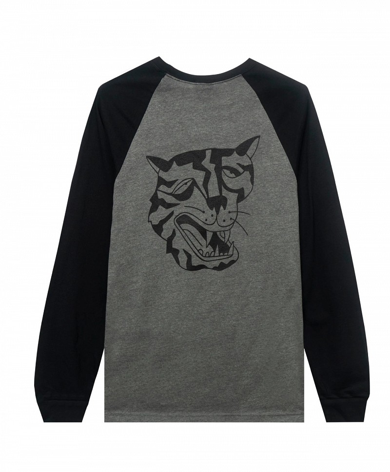 TIRED THE ROUNDERS RAGLAN GREY/BLACK