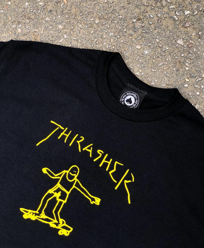 THRASHER GONZ TEE BLACK/YELLOW