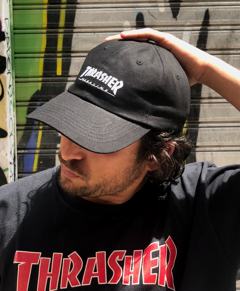 THRASHER MAGAZINE LOGO OLD TIMER HAT BLACK Sold out HATS Color Skates Athens Skateboardings Finest colorskates