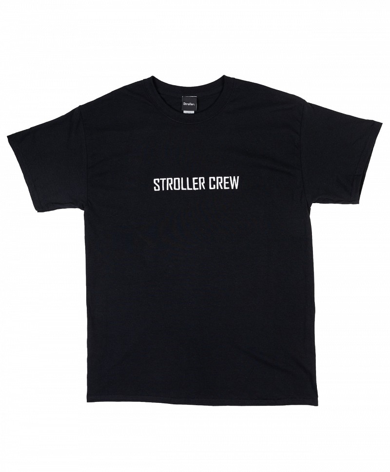 STROLLER CREW LOGO EMBROIDERED TEE BLACK