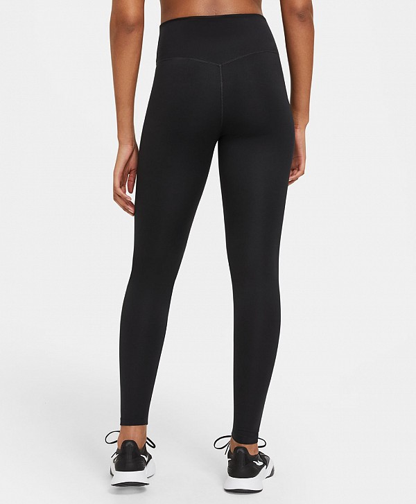 NIKE DRI-FIT ONE WOMEN'S MID-RISE 7/8 GRAPHIC LEGGINGS BLACK/WHITE
