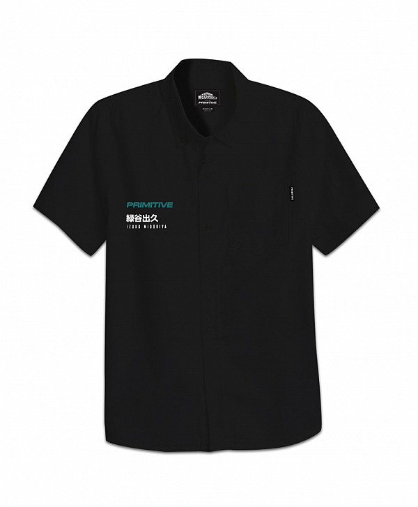 PRIMITIVE X MY HERO ACADEMIA 2 IZUKU MIDORIYA WOVEN SHIRT BLACK