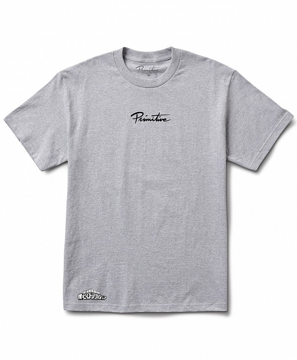 PRIMITIVE X MY HERO ACADEMIA 2 DIRTY P IZUKU MIDORIYA TEE HEATHER GREY