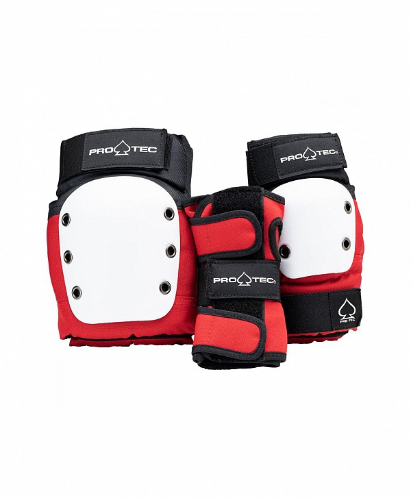 PRO-TEC STREET GEAR JUNIOR 3-PACK PAD SET RED/WHITE/BLACK
