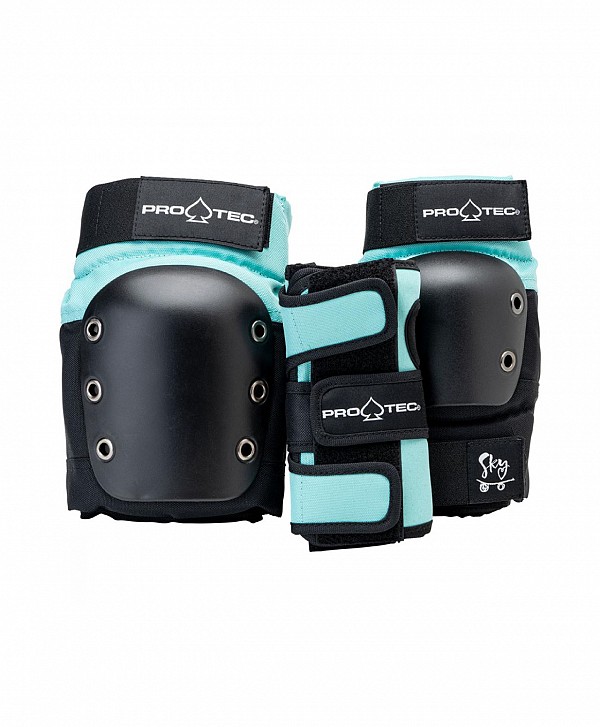 PRO-TEC STREET GEAR JUNIOR 3-PACK PAD SET SKY BROWN