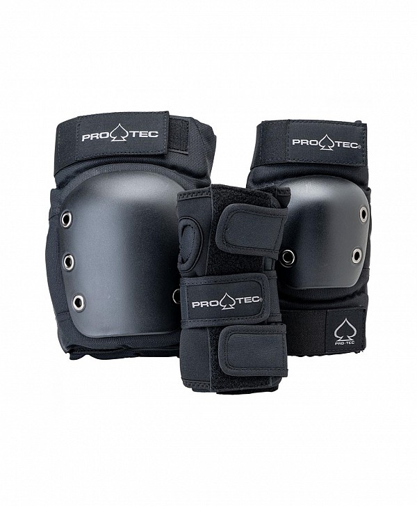 PRO-TEC STREET GEAR JUNIOR 3-PACK OPEN PAD SET BLACK