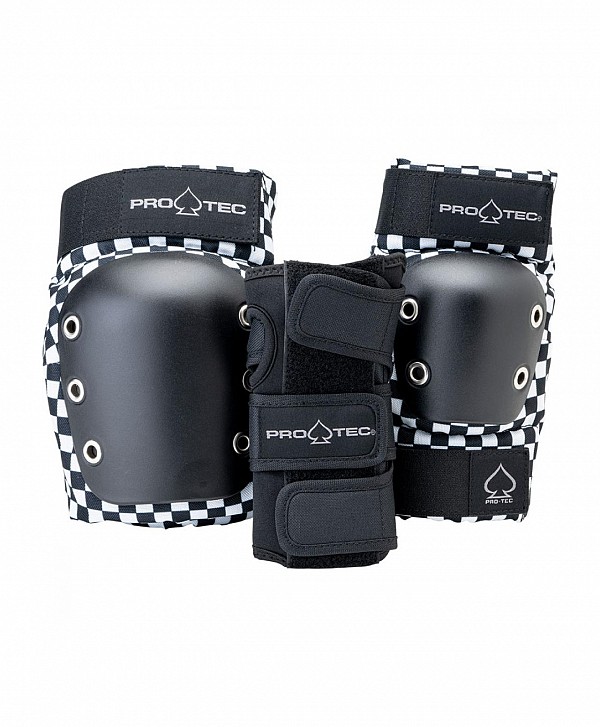 PRO-TEC STREET GEAR JUNIOR 3-PACK OPEN PAD SET CHECKER