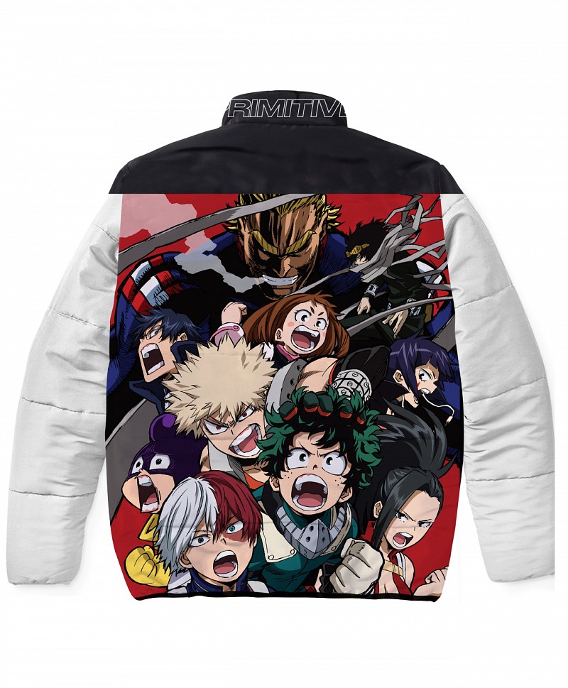 PRIMITIVE X MY HERO ACADEMIA 2 MY HERO ACADEMIA PUFFER JACKET BLACK