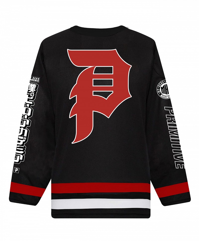 PRIMITIVE X MY HERO ACADEMIA 2 MY HERO ACADEMIA HOCKEY JERSEY BLACK