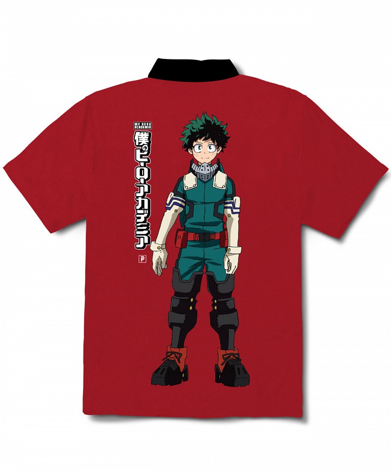 PRIMITIVE X MY HERO ACADEMIA 2 IZUKU MIDORIYA WOVEN SHIRT RED