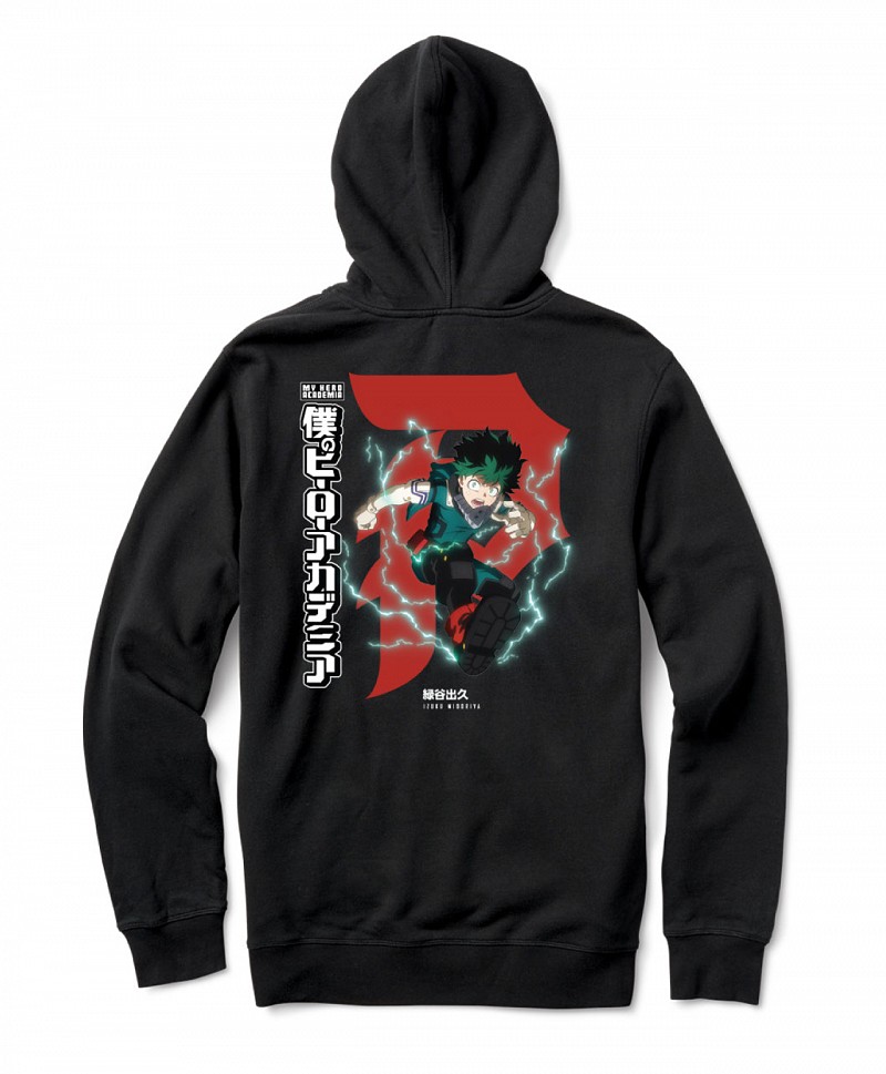 PRIMITIVE X MY HERO ACADEMIA 2 DIRTY P IZUKU MIDORIYA HOOD BLACK