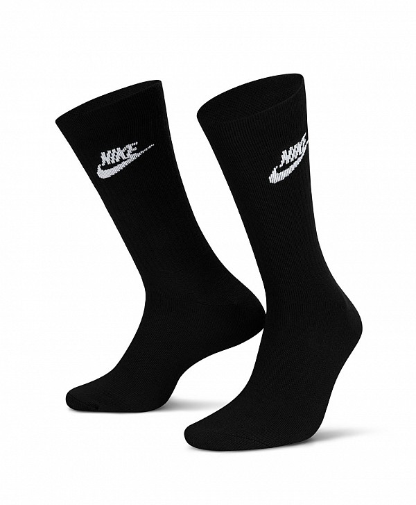 NIKE SPORTSWEAR EVERYDAY ESSENTIAL CREW SOCKS 3-PACK BLACK/WHITE