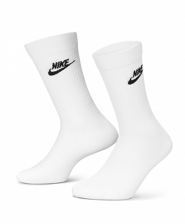 NIKE SPORTSWEAR EVERYDAY ESSENTIAL CREW SOCKS 3-PACK WHITE/BLACK