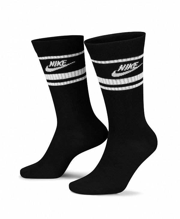 NIKE SPORTSWEAR EVERYDAY ESSENTIAL CREW SOCKS 3-PACK BLACK/WHITE