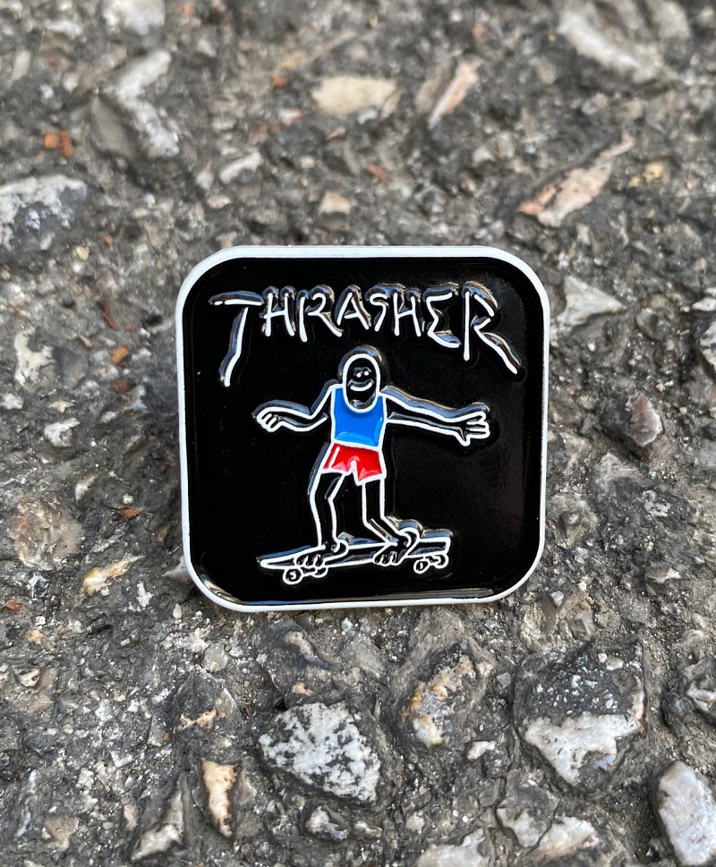 THRASHER GONZ LAPEL PIN BLACK