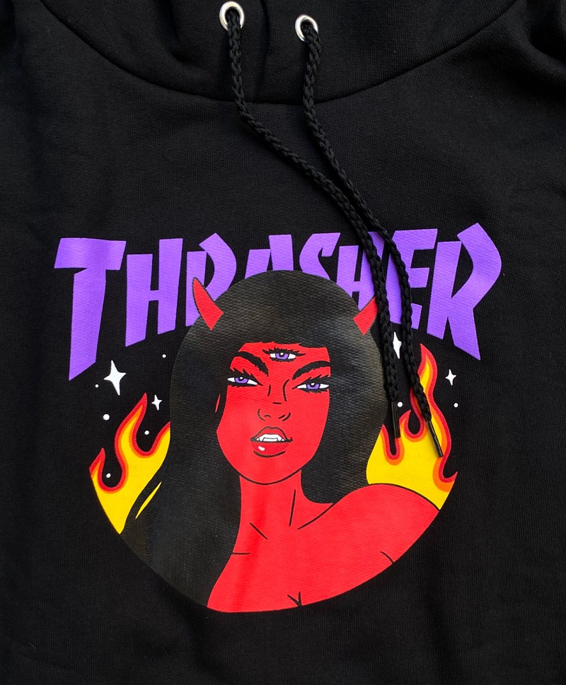 THRASHER ROBIN EISENBERG ROJA HOOD BLACK Sold out HOODS Color Skates Athens Skateboardings Finest colorskates