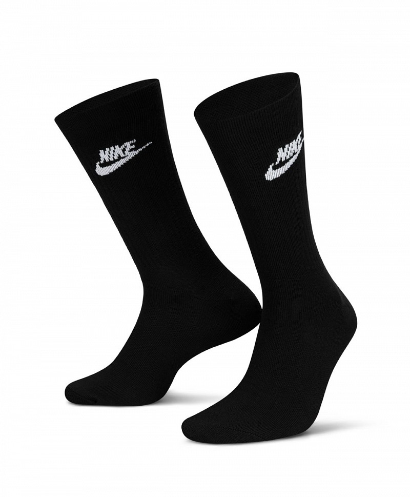 NIKE SPORTSWEAR EVERYDAY ESSENTIAL CREW SOCKS 3-PACK BLACK/WHITE