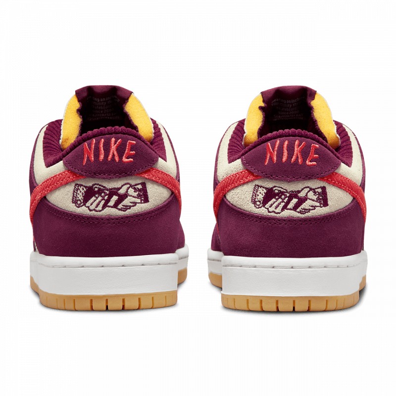 NIKE SB X SKATE LIKE A GIRL DUNK LOW PRO DARK BEETROOT/LT CRIMSON-LIGHT BONE