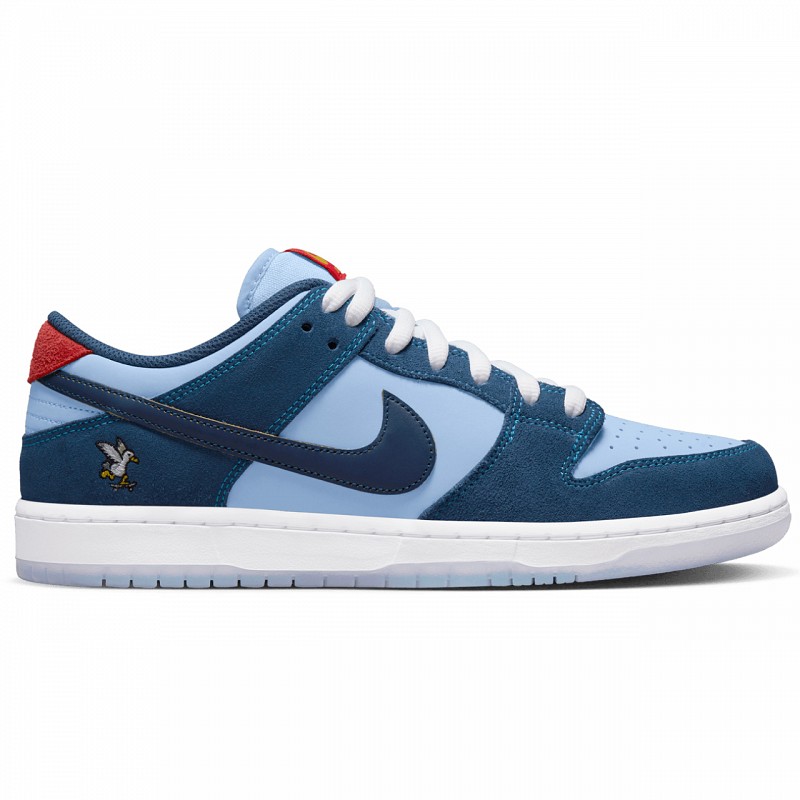NIKE SB X WHY SO SAD? DUNK LOW PRO COASTAL BLUE/SPEED YELLOW-UNIVERSITY RED