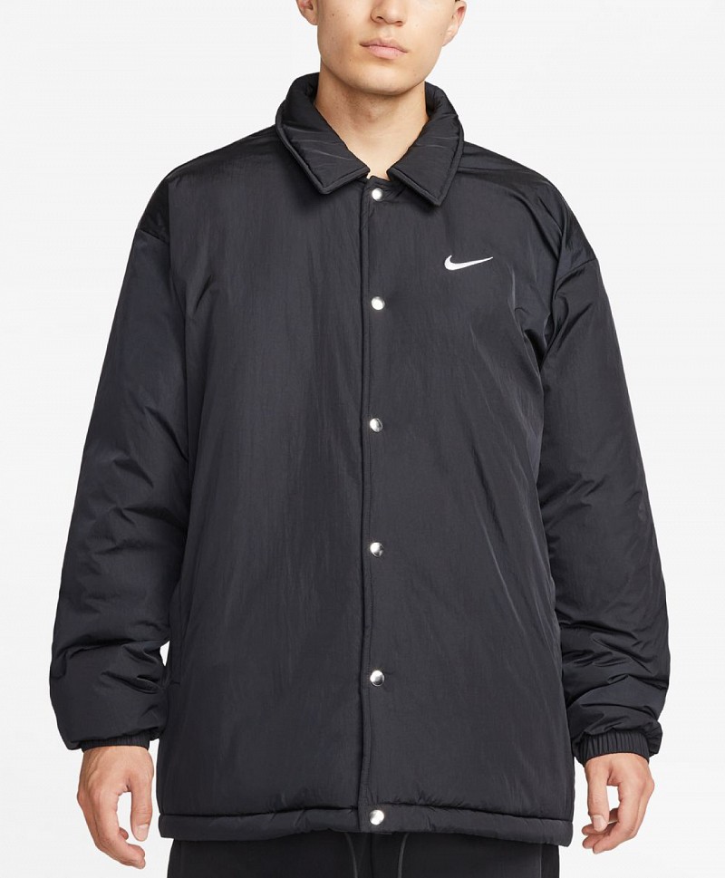 NIKE SPORTSWEAR THERMA-FIT INSULATED COACHS JACKET BLACK/WHITE