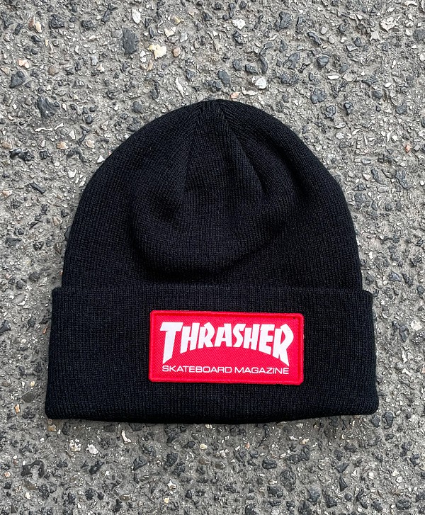 THRASHER SKATE MAG PATCH BEANIE BLACK