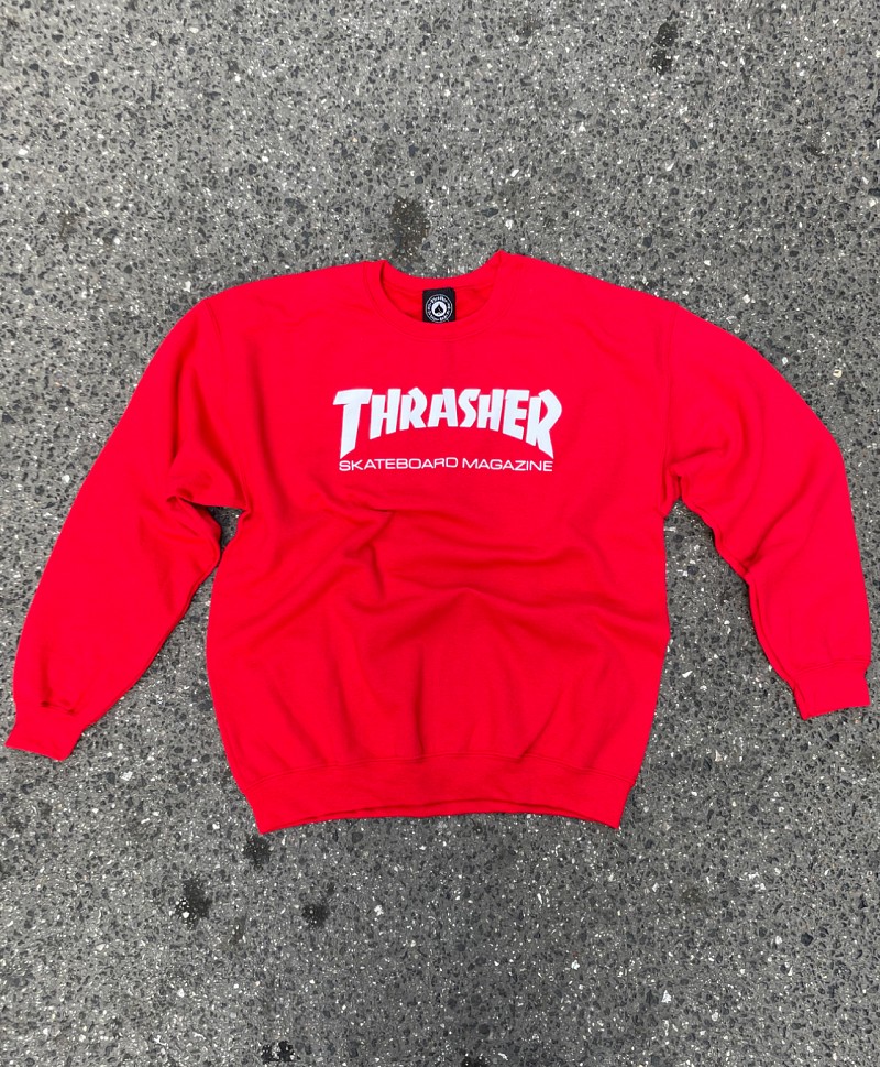 ★Thrasher Skate Mag Mens Crewneck Sweatshirt 関税込★ Skate-Mag Crewneck Thrasher Sweatshirt in greymottled for
