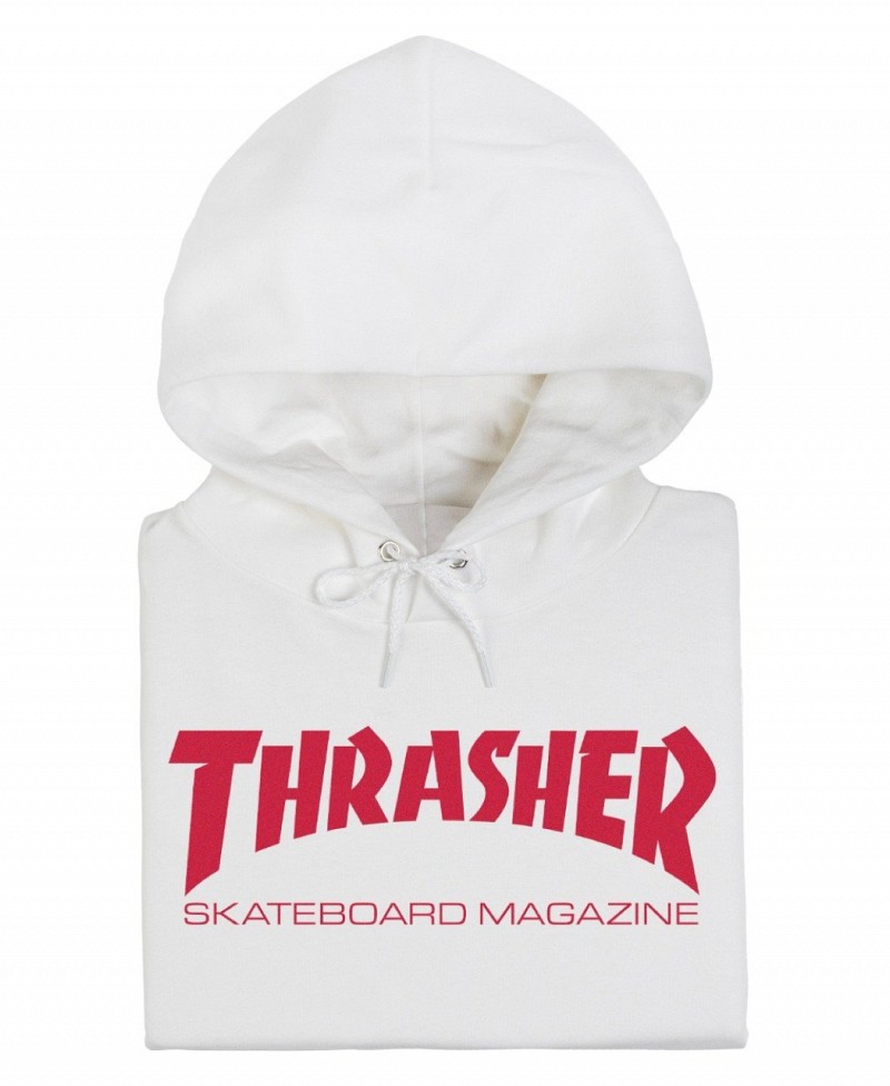 THRASHER SKATE MAG HOOD WHITE RED Sold out HOODS Color
