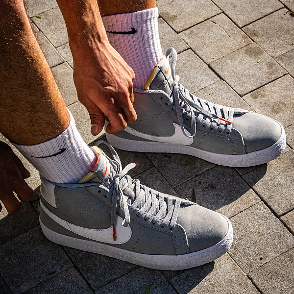 NIKE SB BLAZER MID ISO 'ORANGE LABEL' WOLF GREY/WHITE-WOLF GREY