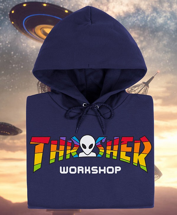 THRASHER X ALIEN WORKSHOP SPECTRUM HOOD NAVY